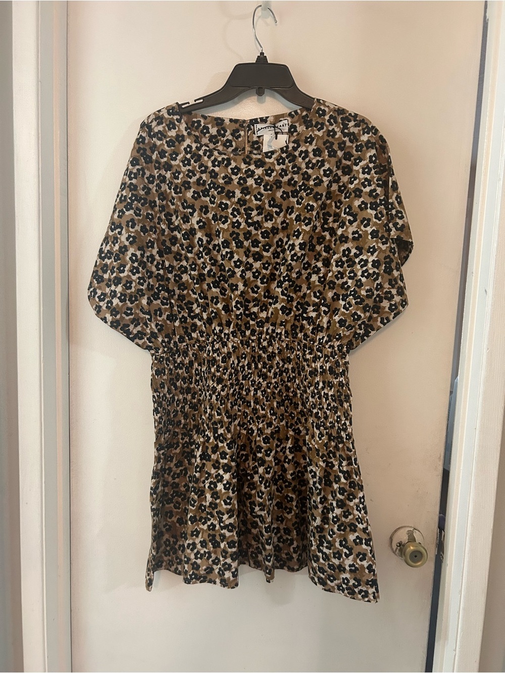 Apiece Apart Abstract Print Short Dress - Brown Black Cream